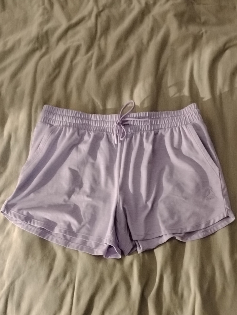Reebok Lavender Pull‑Tie Athletic Shorts
